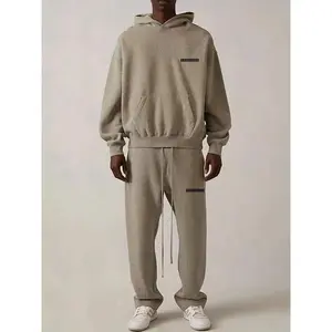 Season 8 Luxury Design Men's Sets Chest Back Two Rows Flocking Letter Hoodie Sets