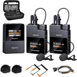 BoomX-D2  Lavalier Microphone for , Android Camera, Dual Lapel Mic System with 2 Transmitters, 656ft  Range, Noise Cancelling, Ideal for Vlog, YouTube, Content Creators