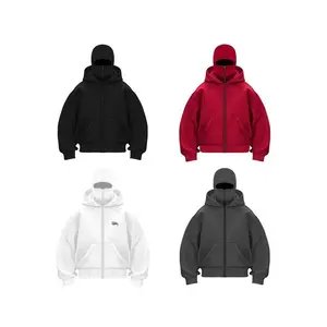 Women’s Black Balaclava Jacket with Half-Zip Closure, Minimalist Wind-Resistant Hoodie, Long Sleeve, Basic Casual Daily Wear, Sporty Design