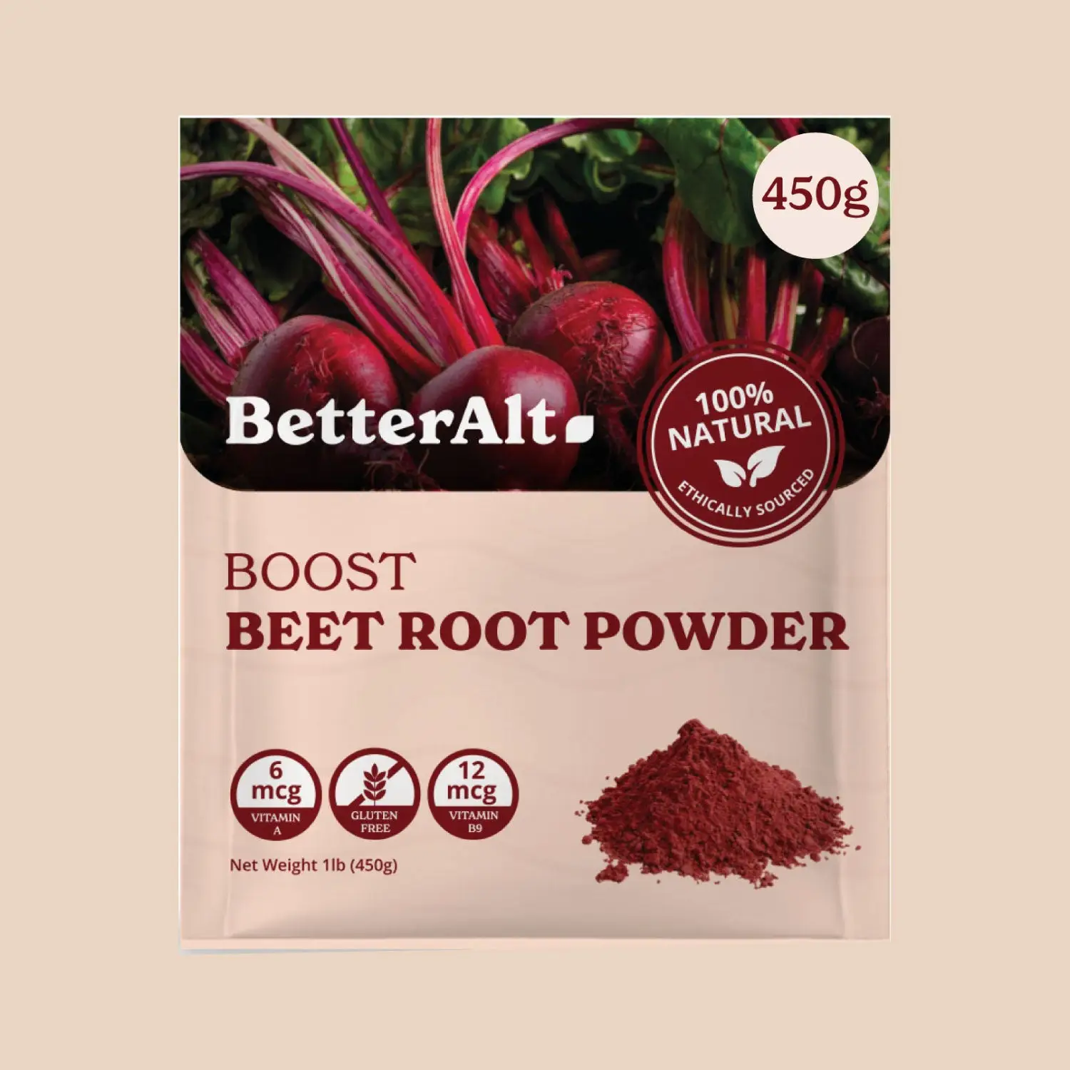 BetterAlt Beet Root Organic Powder | USDA Certified | Superfood for Healthy Heart and Energy Boost, Rich in Nitric Oxide