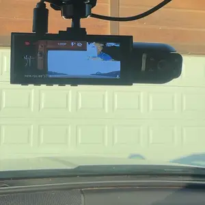 1080P Dual Dash Cam | 3.16 Inch IPS Screen, IR Night Vision, Loop Recording, Wide Angle Lens, Adhesive Mount, Push Button Control, 64G TF Card, FathersDayGifts front and rear camera