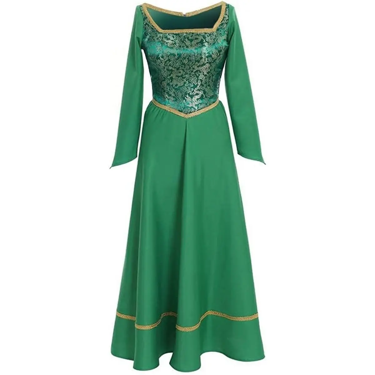 Women‘s Princess Fiona Fancy Dress Green Ball Gown Costume