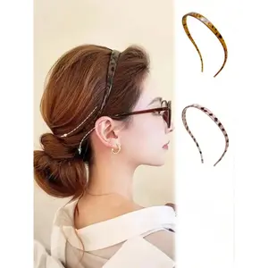 Women's Narrow Eyeglass Headbands, Classic French Style Hair Clips, Set of 2, All Season Fashion Accessories, Street Style Design, Chic Headbands