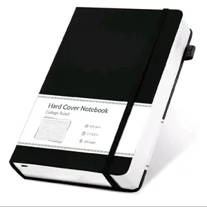 CAGIE Journal Notebook for Men Women 320 Pages Journaling Notebooks Leather Journals for Writing Hardcover for Work Diary Lined A5, Black