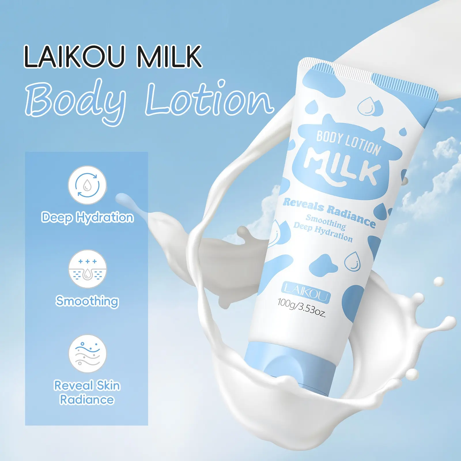 Milk Body Lotion 100g Hydrating Deeply Nourishing Body Milk Milk Protein Body Moisturizer for Keratosis Pilaris Smooths Bumpy Skin & Hydrates Daily Non-Greasy Fast Absorbing Full Body Care Essential