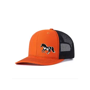 Mesh Trucker Hat Lightweight Breathable Adjustable Casual Hat Unisex Outdoor Sport Daily Wear Black and White Horse Graphic Print