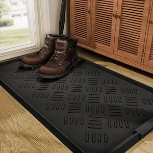 Rubber Boot Tray, Non Slip Shoe Tray for Entryway, Multipurpose Boot Mat Tray, Durable Entryway Mud Mat Tray for Front Door, 16x27.5 Inches