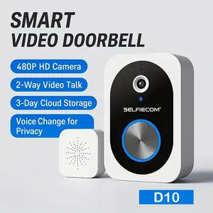 Smart WiFi Video Doorbell With 2-Way Talk, Motion Alerts, Auto Capture, Night Vision, Voice Changer. Cloud Storage. Rechargeable Battery, Easy Install For Home Apartment & Front Door Security