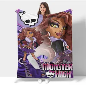 monster high 50IN*40IN Blanket Washable flannel blanket, lightweight and warm, multi-purpose blanket for bedroom and living room gift