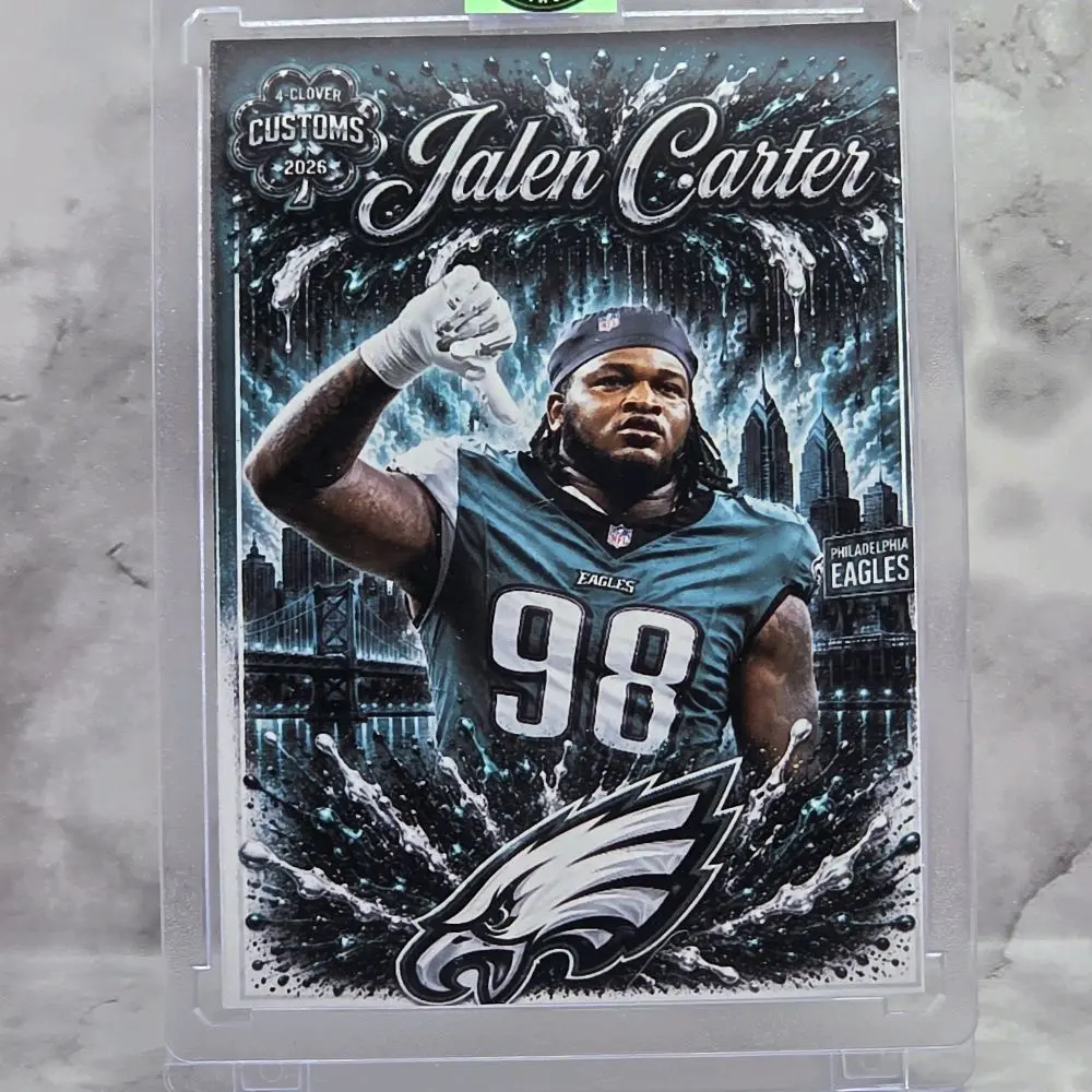 Jalen Carter Eagles Custom One of One Football Card