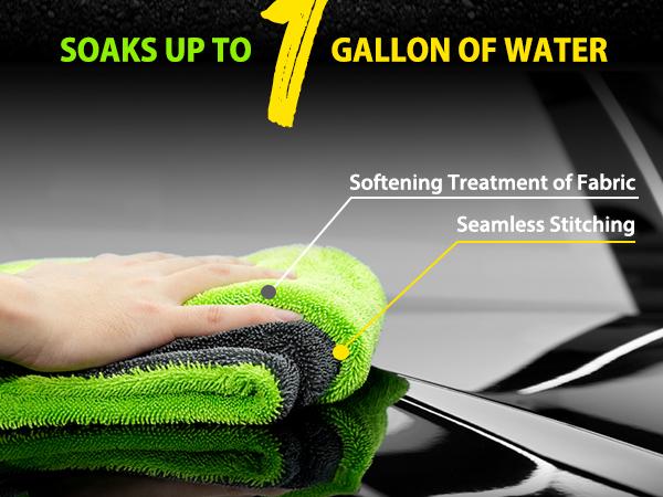 KKV Full-sized Drying Towel, 48x24“ Dual Sided Microfiber Car Cleaning Towel with Twisting Yarn Technique for SUVs, 1400GSM Super Absorbent, Scratch-free, Quick-dry, Machine Washable