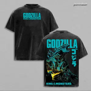 Godzilla King of the monster Special edition Retro Vintage Menswear Gift movie fans Top Apparel Classic Oversized Seamless Simple Straight Man Clothes Cotton designer shirts Movie Shirt, graphic tees, men gifts, ,Graphic Streetwear T-shirt gift for all