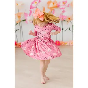 Rainbow Wishes 3/4 Sleeve Pocket Twirl Dress