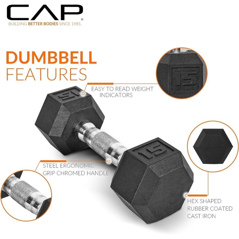 CAP Barbell Dumbbell Set with Rack - Multiple Options in 150lbs and 210lbs