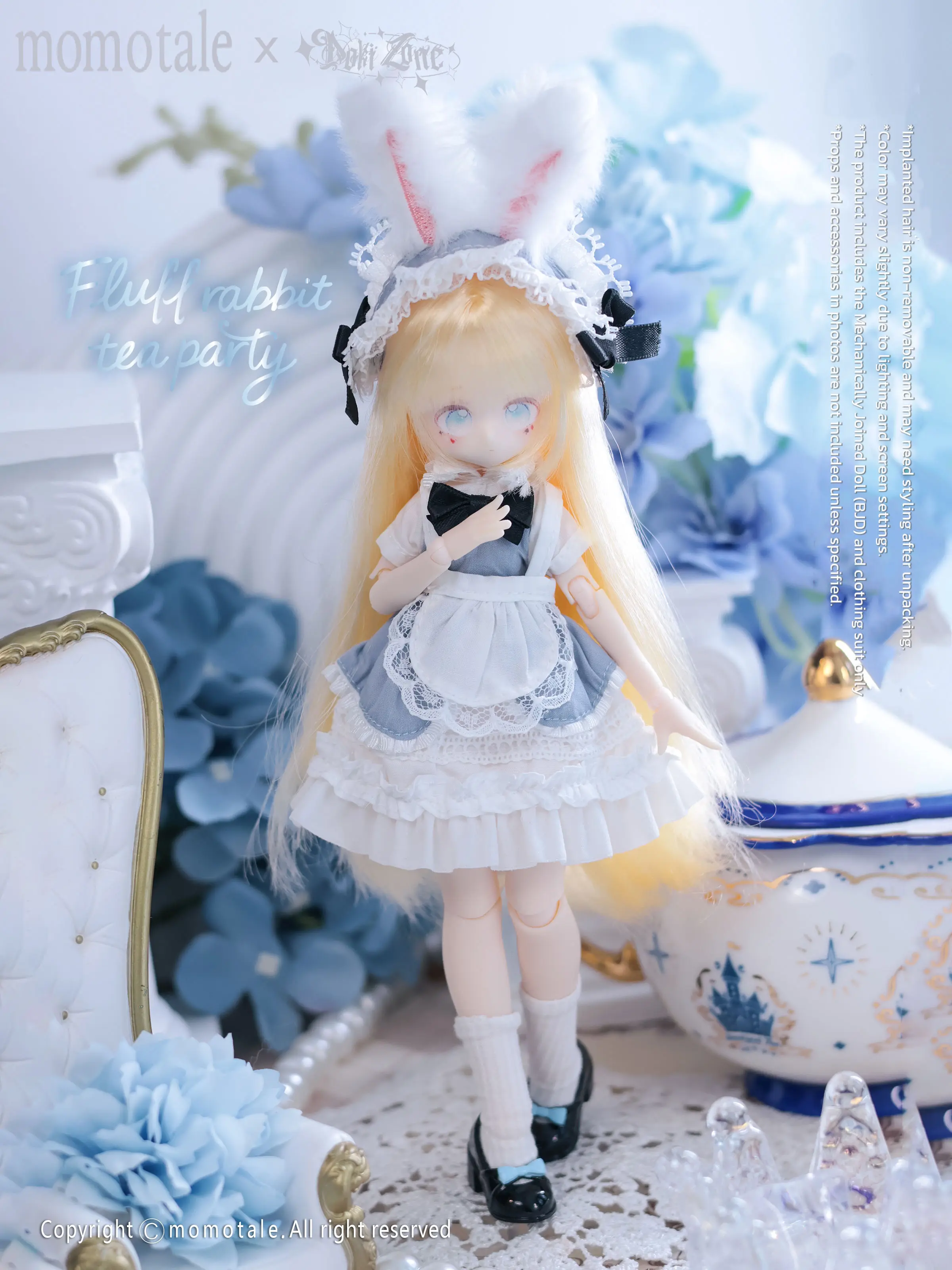 Momotale x Fluff Rabbit Tea Party 1/8 MJD Doll Box, Collectible Figurine, Cute Figures
