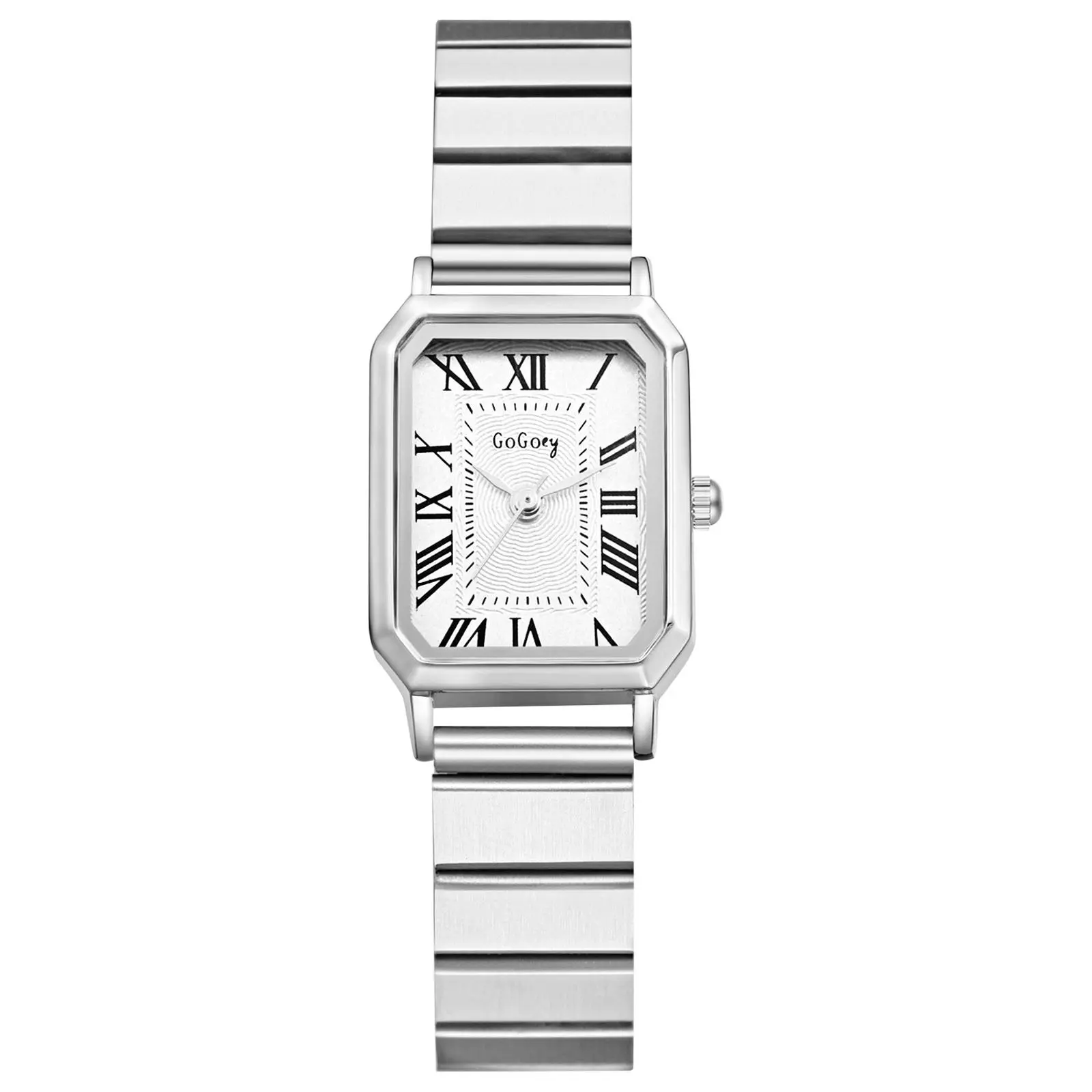 OIDEA Women's Small Rectangular Stainless Steel Band Watch, Vintage Roman Numeral Dainty Quartz Analog Dress Watch for Women, Watches For Women summerwins