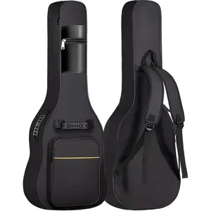Acoustic Guitar Gig Bag - 0.35 Inch Sponge Padding Fit 39-41 Inch Guitar  Black