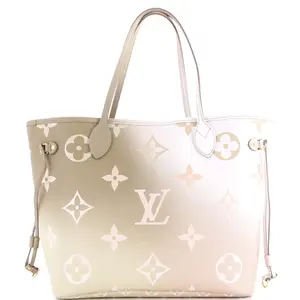Pre-owned Louis Vuitton Canvas Coated Tote Bags REBAG Neverfull NM Tote Spring in the City Monogram Giant Canvas MM by Rebag