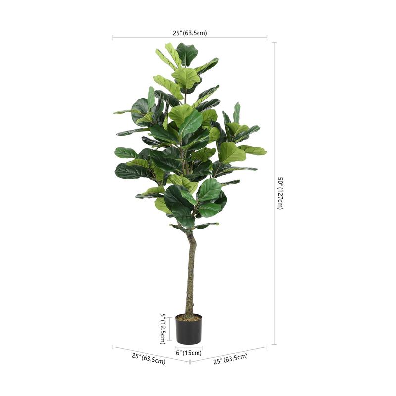 Safavieh Faux Fiddle Leaf Fig 50" Potted Tree