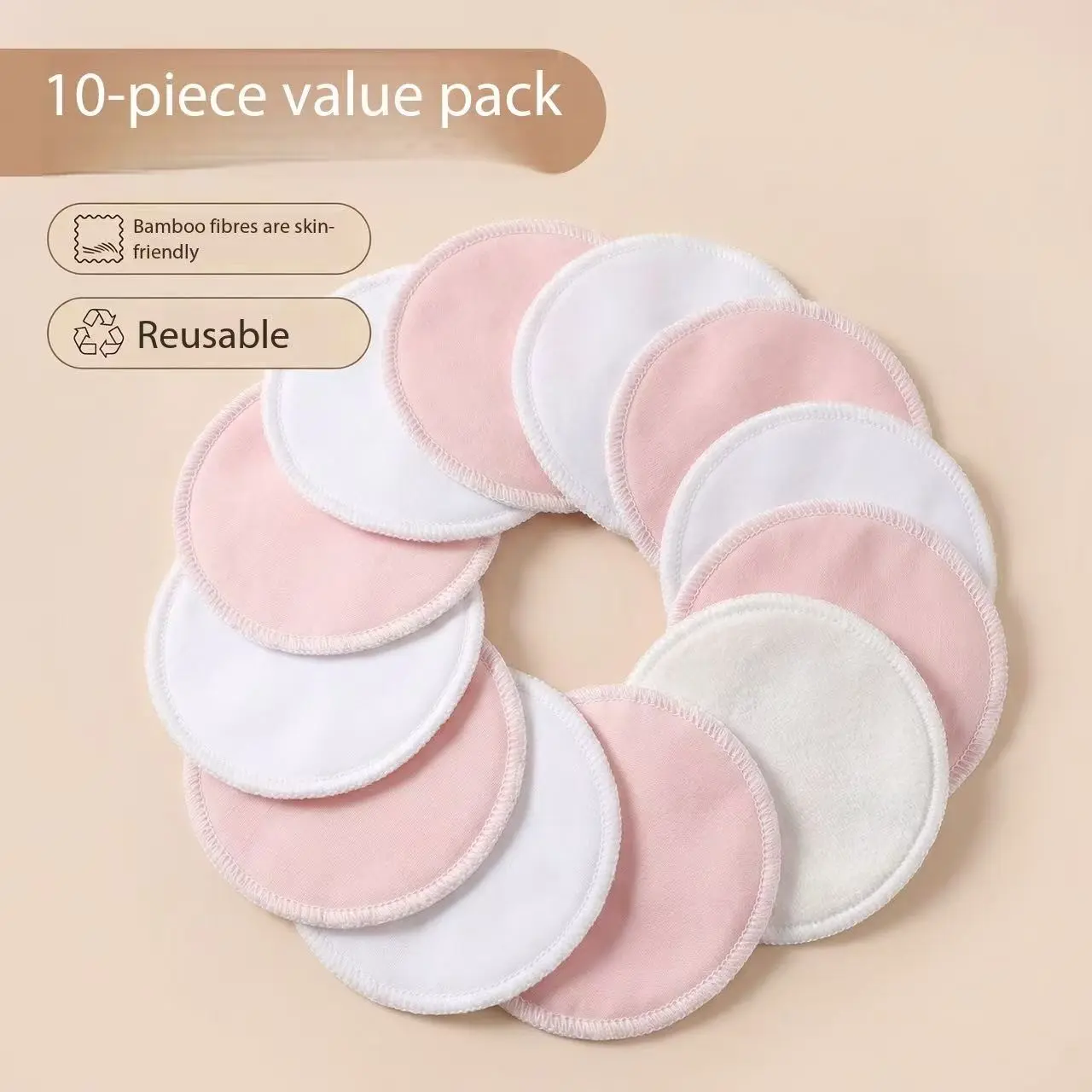 12 Pack Reusable Bamboo Nursing Pads, Soft Washable Breast Pads, Breastfeeding Pads, Leak-Proof Postpartum Maternity Essentials for Mothers, Mummy
