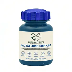 Harmony Pets Lactoferrin Support for Dogs & Cats - 150ct Advanced Pet Recovery Supplement - Immune Guard, Senior Vitality & Rehab Care - All Breeds Nutritional Support