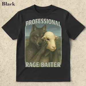 Professional Rage Baiter Funny Shirt, Werewolf Memes, Werewolf, Dumb Meme Shirt,Stupid Meme Shirts, Alpha Wolf T-shirt, Brainrot Memes
