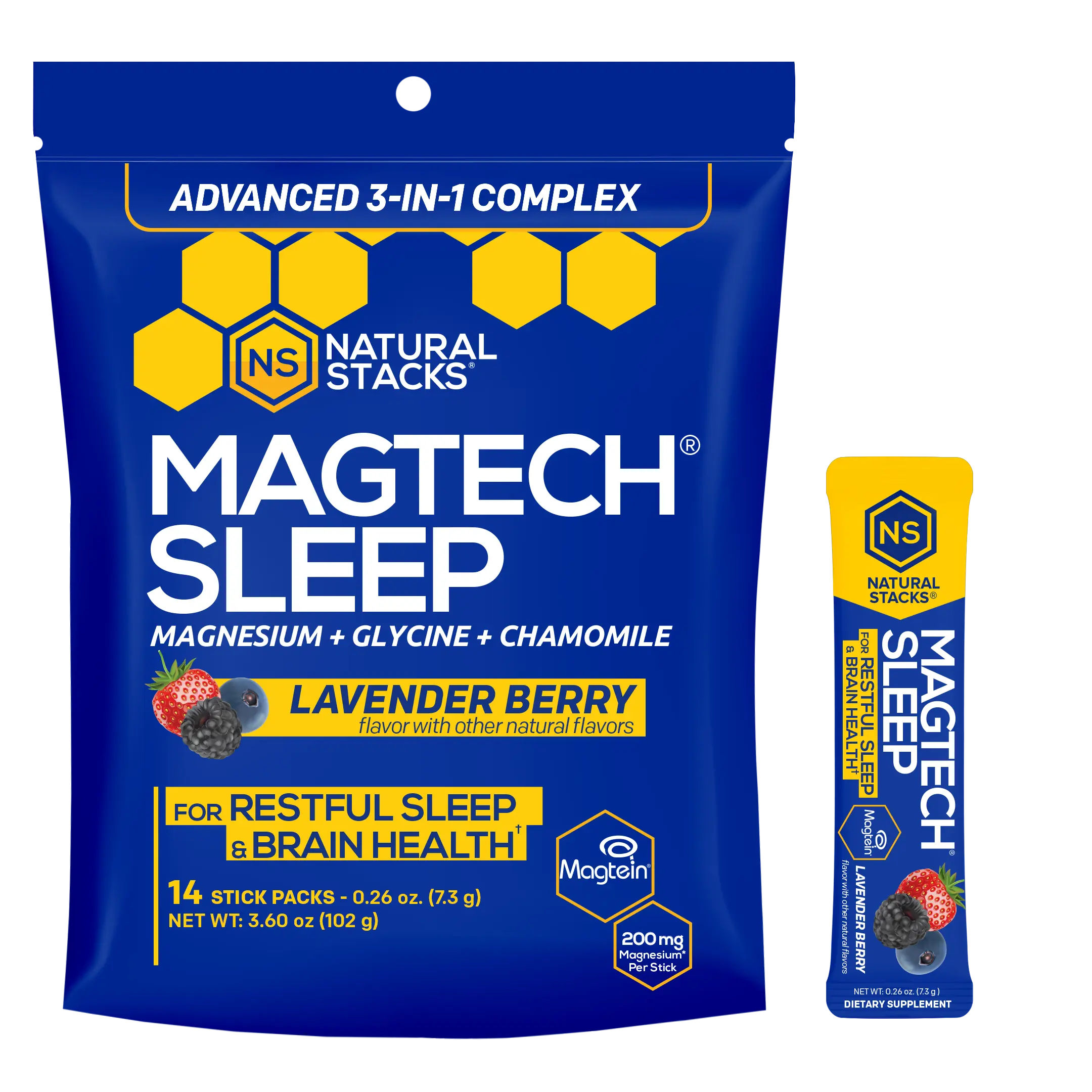MagTech Sleep Drink - Magnesium, glycine, and chamomile work together to support calmness in the nervous system.* Delicious Lavender Berry Flavor.