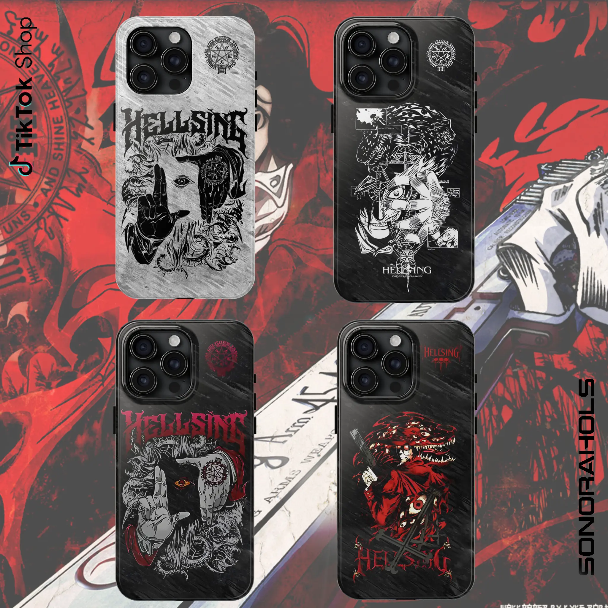 Alucard Hellsing Ultimate Phonecase Vampire King Red Aesthetic Phonecase, Gift For Anime Fan