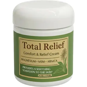 Total Relief Magnesium Cream for Comfort – Fast-Absorbing MSM & Arnica Cream for Healthy, Comfortable Nerves and Daily Comfort – 4 Fl Oz (Pack of 1)