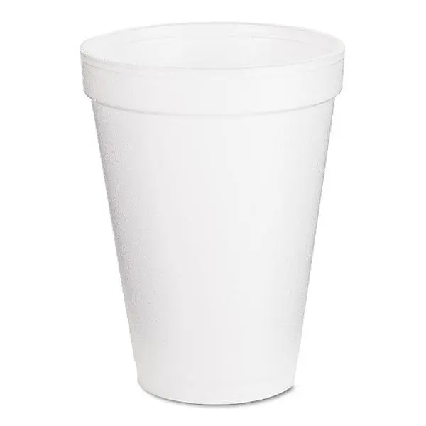 Dart Foam Drink Cups, White, 12-oz., 25 Cups (12J12BG)