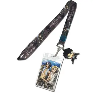 Attack On Titan S2 Eren Lanyard Keychain with ID Badge Holder for Women Men Guys Girl Boys Kids Teachers The Office