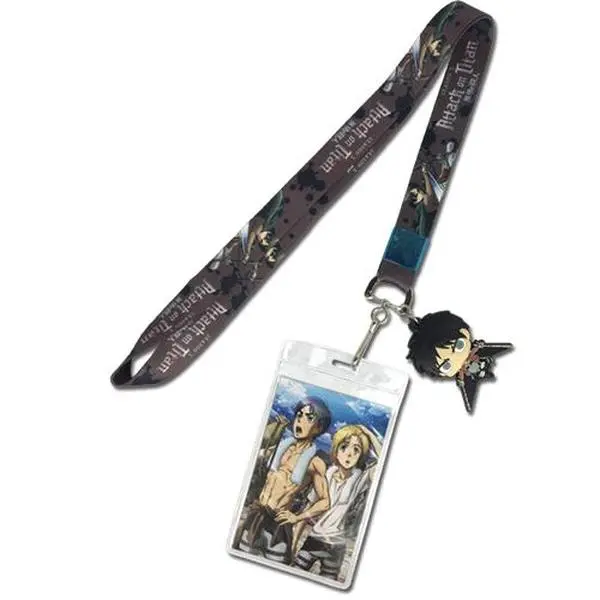 Attack On Titan S2 Eren Lanyard Keychain with ID Badge Holder for Women Men Guys Girl Boys Kids Teachers The Office
