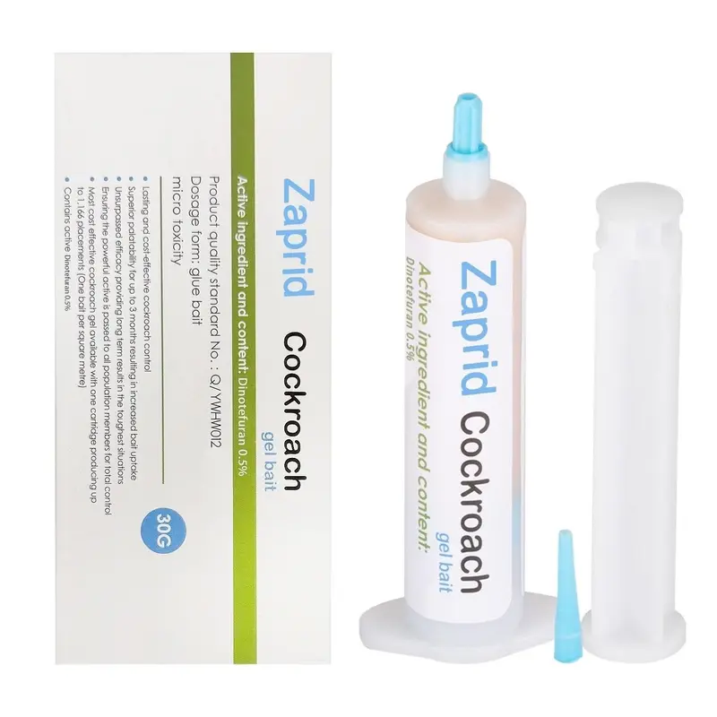 30g Cockroach Exterminator Gel Bait Kit - Easy-Install, Mess-Free, Precise Insect-Control Solution for German & American Roaches, Indoor+Outdoor Residential Use with Plunger & Precision Tip (Anti-Cockroach Indoor Insect Control Included)