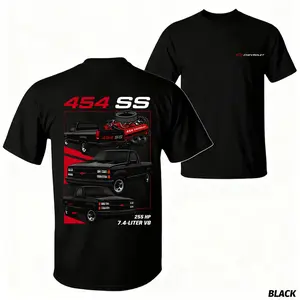 Chevy 454 SS Graphic T-Shirt, Vintage Muscle Car Print Tee, Classic American Truck Fan Cotton Top, Casual Streetwear Gift for Men & Women