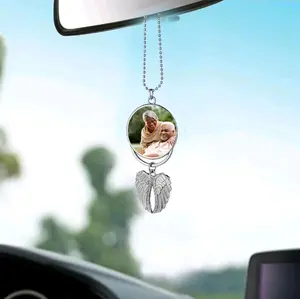 Custom Photo-Angel Wing Car Hanging Ornament Charm