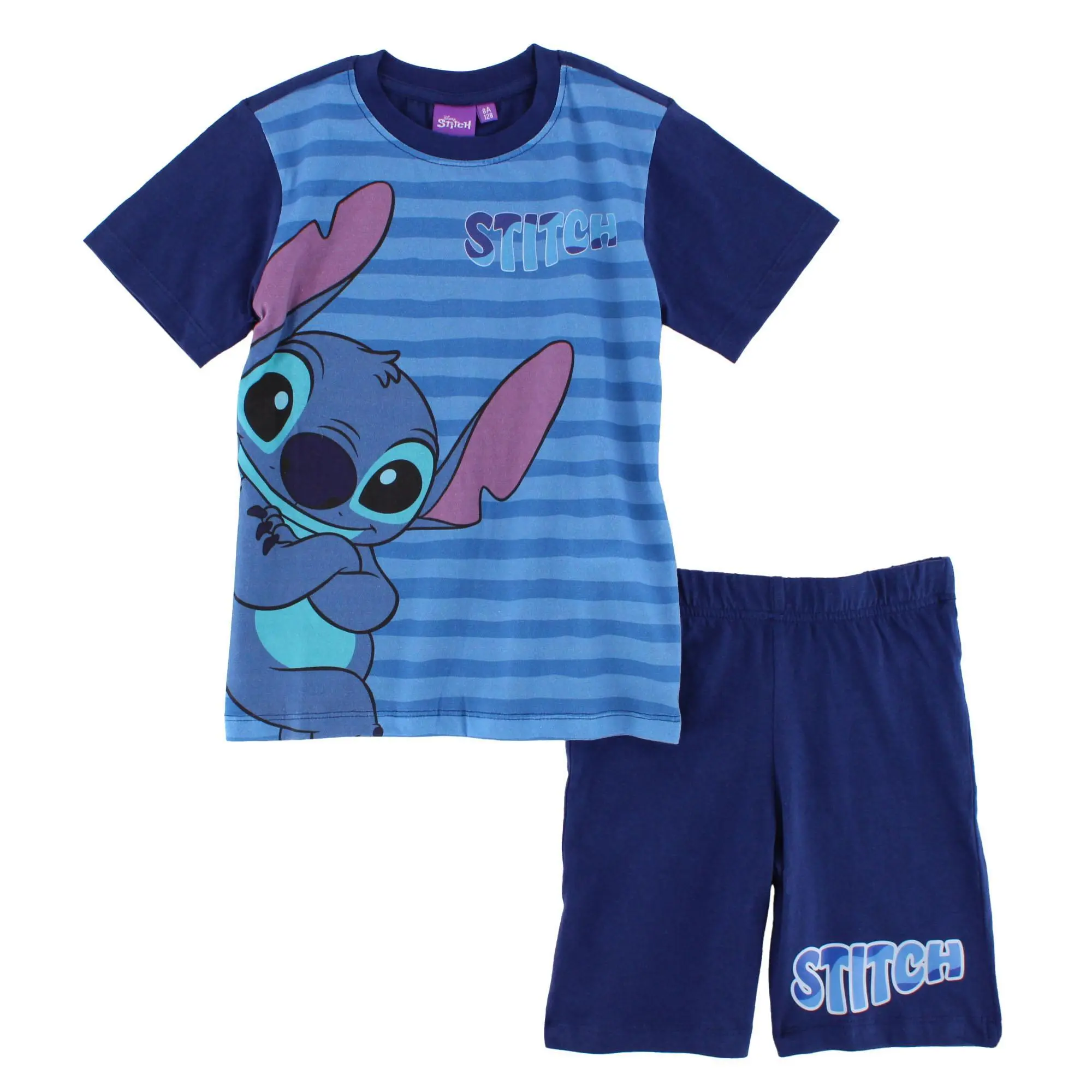 Textiel Trade Boys' Stitch 2-Piece Short-Sleeve Pajama Set - Graphic, Breathable Cotton, Playful Look, Solid Colors Sleepwear