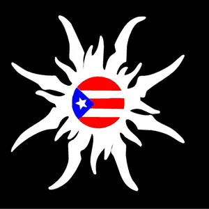 CAR STICKER #5  with FLAG, 4"X4" Waterproof Vinyl