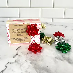 Christmas soap bars, Peppermint Soap Bar, Candy Cane Soap, Christmas gift, stocking stuffer, Small Christmas gift, coworker gift, natural soap, vegan soap