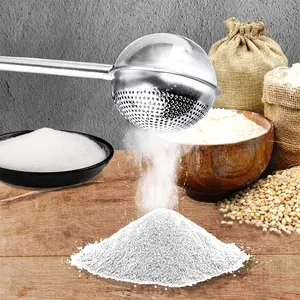 1pc Flour Sprinkler 304 Stainless Steel, Flour Filter One Hand Operation Spring Flour Sieve, Dust Collector Flour Sprinkler Tool For Baking