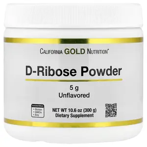 California Gold Nutrition D-Ribose Powder, Unflavored, 10.6 oz (300 g)