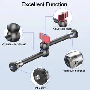 11-inch Universal Articulated Arm for Action Cameras, DSLRs, Video Cameras, and Monitors