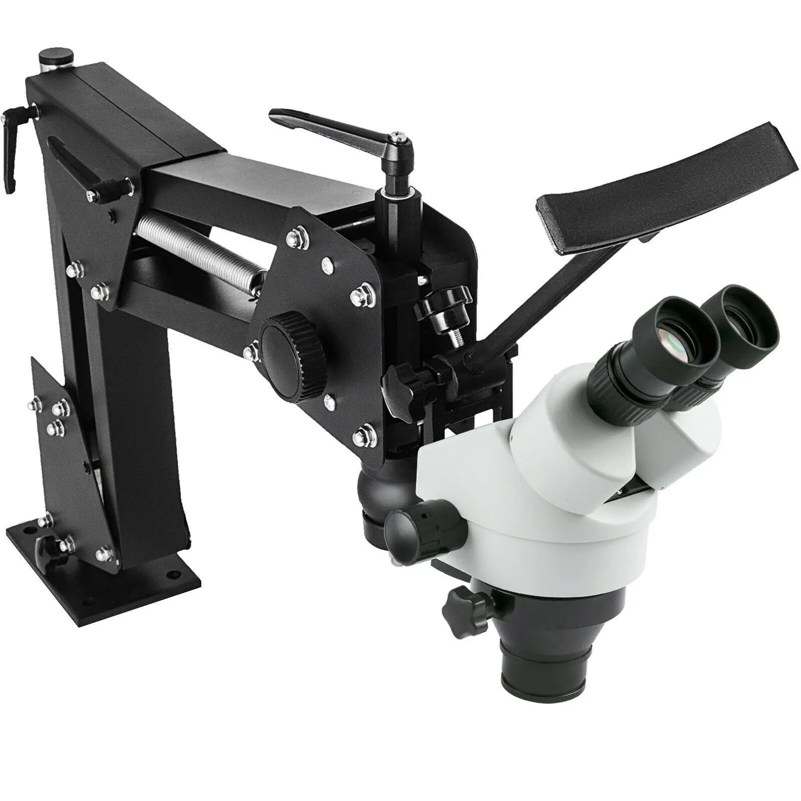 【Backtoschool】VEVOR Micro Inlaid Mirror Multi-Directional Microscope with Spring Bracket Multi-Directional Micro-Setting Microscope Microscope Gem Diamond Setting Machine with Stand Jewelry Tools 7X-45X
