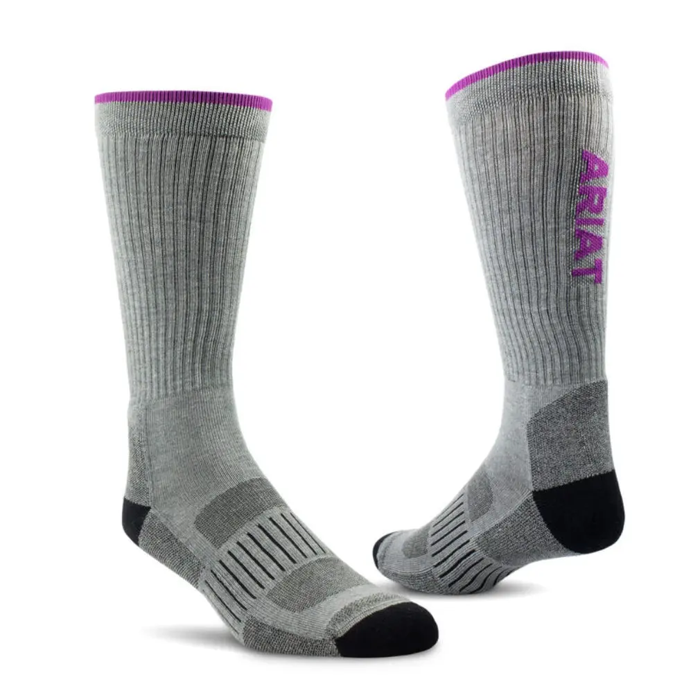 AR2909 Ariat Women's TEK Series High Performance Crew 2-Pair Pack - Grey