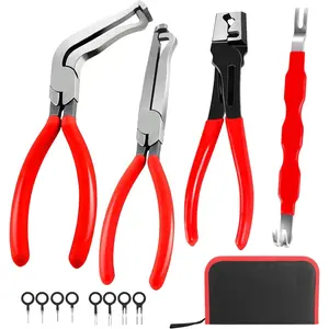 4 Pieces Electrical Disconnect Pliers for Cars, Electrical Connector Separator Tool and Automotive Electrical Connector Disconnect Pliers,Fuel Line Petrol Clip (Black 4 PCS) hose clamp plier