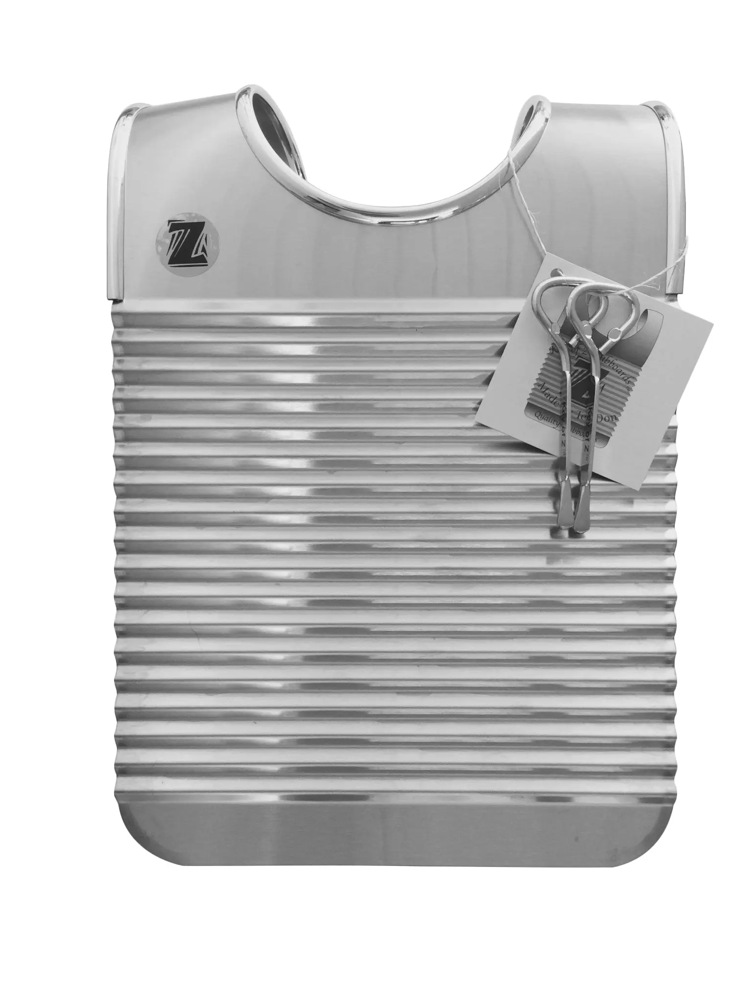Handmade Mini Traditional Authentic Zydeco Washboard Rubboard - Sturdy Stainless Steel, Corrosion-Resist Precision Ridges, Compact to Carry for Young Players (Percussion Instrument for Zydeco Music)