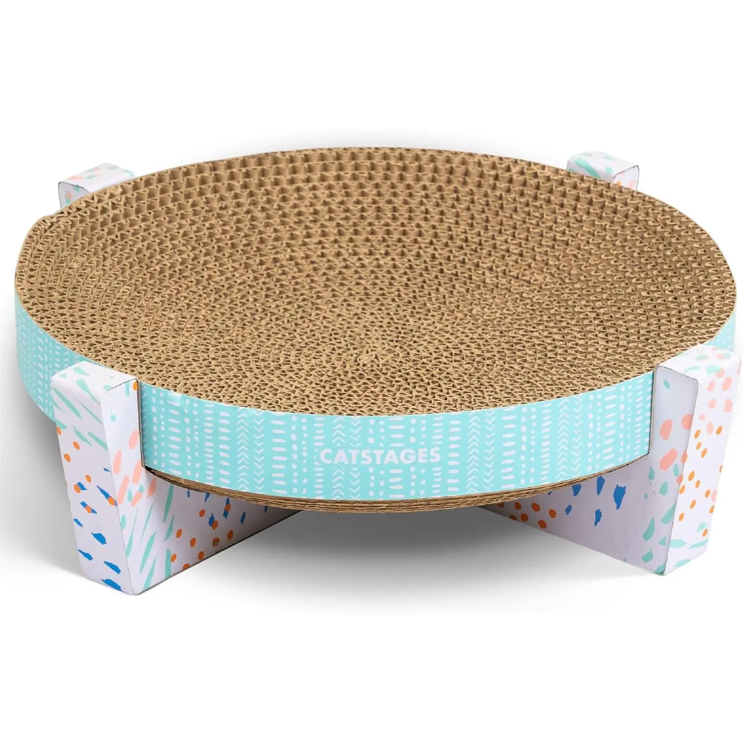 Scratch Snuggle & Rest 2-in-1 Indoor Cat Scratcher & Elevated Cat Lounger, Catnip Included