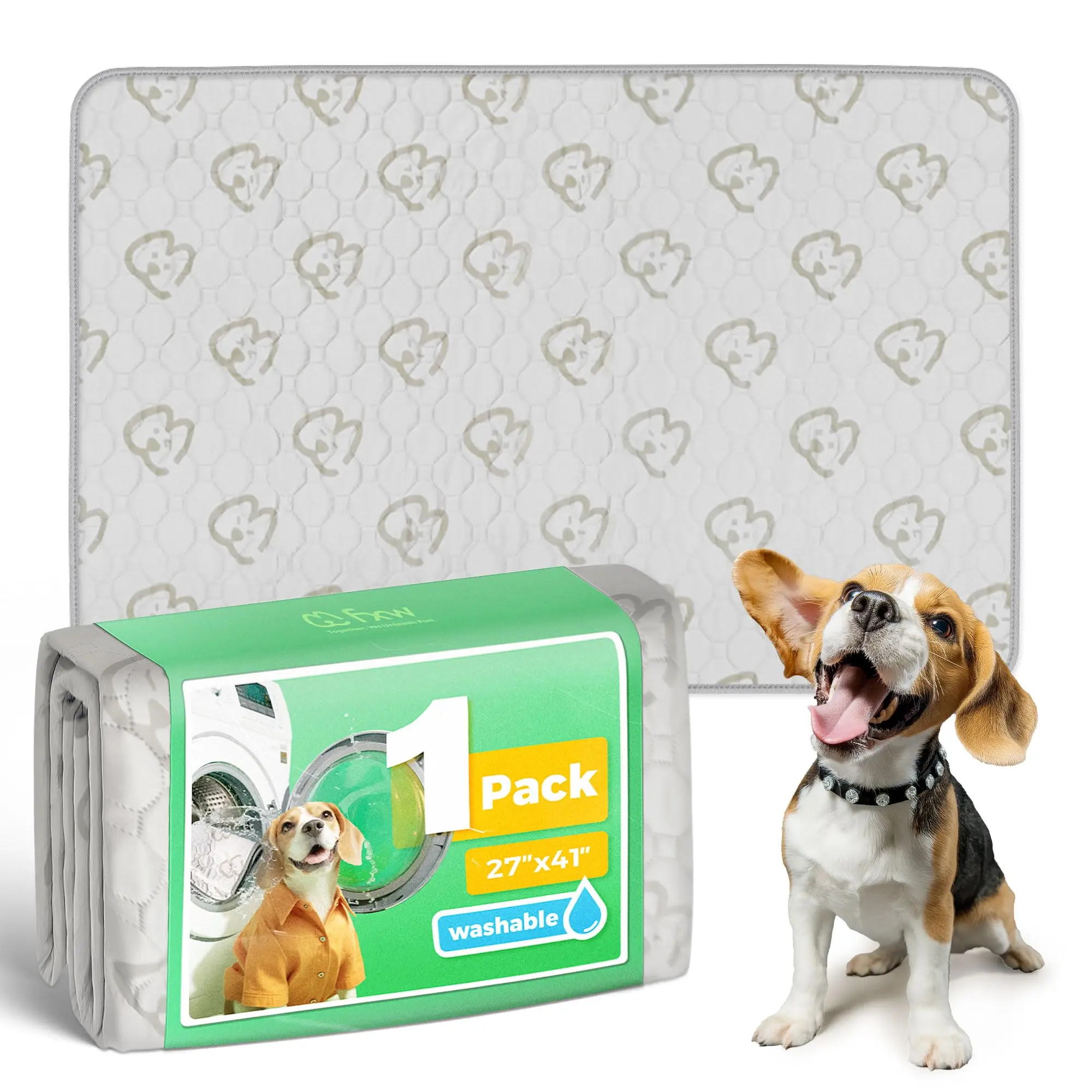 FXW Washable Dog Pee Pads - Super Absorbent Puppy Playpen Pads for Training, Crate & Floor Use, Available in Multiple Sizes & Colors