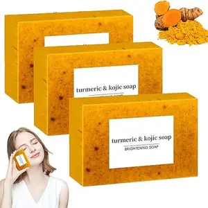 3PCS Turmeric & Kojic Acid Cleansing Soap Set Organic