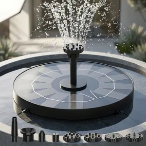 Upgraded Solar Powered Automatic Fountain 6 Nozzles IPX8 Waterproof for Bird Bath Gardens Ponds Fish Tanks Outdoor Durable Continuous Flow Bird Bathing Station