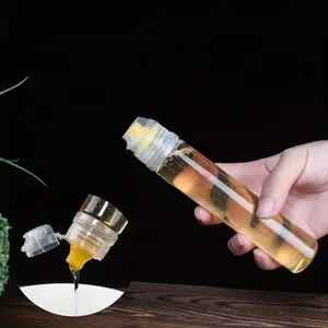 Honey Squeeze Bottle Set, 1 Count Honey Dispenser Bottle with 3 Counts Counts, Seasoning Bottle for Jam, Condiment, Salad Dressing, Syrup Dispenser, Kitchen, Clear, Kitchen Gadgets, Kitchenware